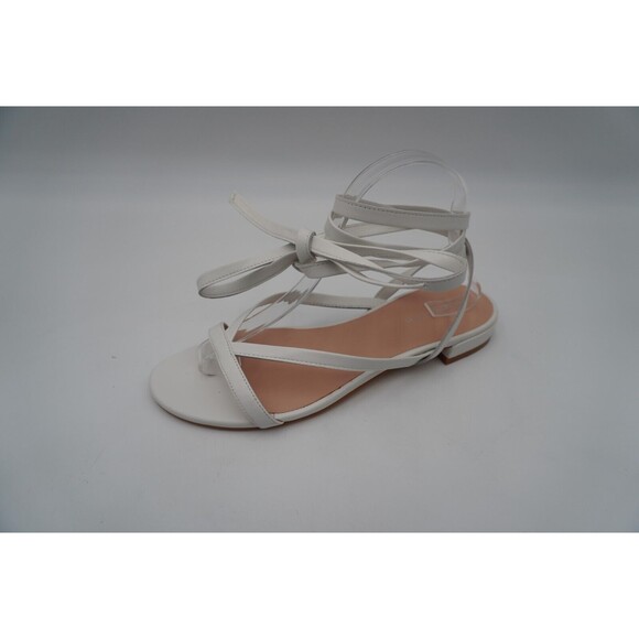 Stuart Weitzman Anita Wraparound Gladiator White Ankle Leather Sandal size 9.5 - Picture 6 of 16